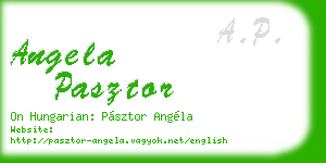 angela pasztor business card