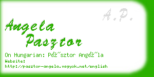 angela pasztor business card